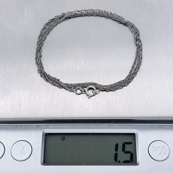 Vintage Sterling Silver 925 1.2mm Cable Chain Necklace 18" - Picture 3 of 3